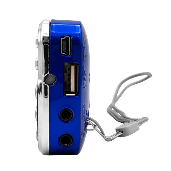 Blue Multifunctional Digital MP3 Pocket Speaker AM/FM Radio Bluetooth/USB/SD/AUX - Picture 2 of 5